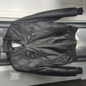 Men's faux leather black
